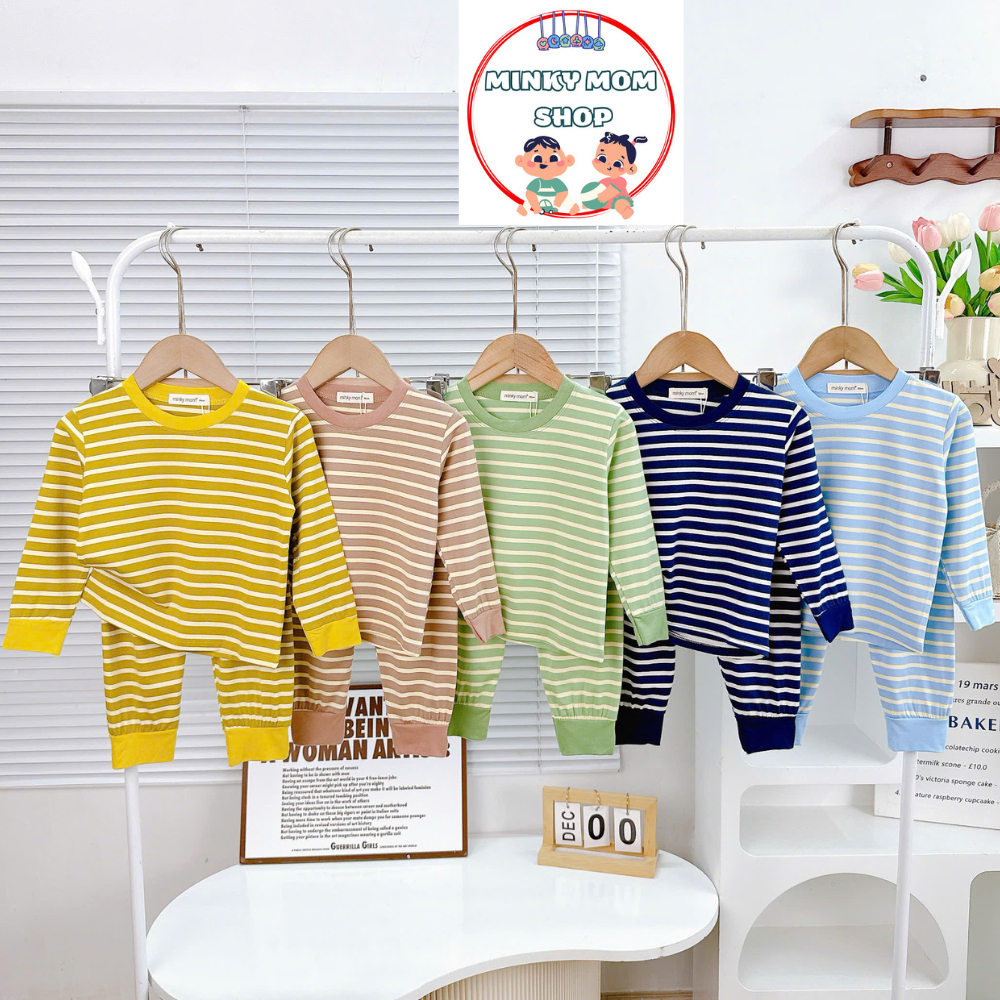 (8kg tới 40kg) Bộ Thun VIP SỌC Minkymom Cho Bé Trai Bé Gái (28-40kg) - Minkymomshop Ms016