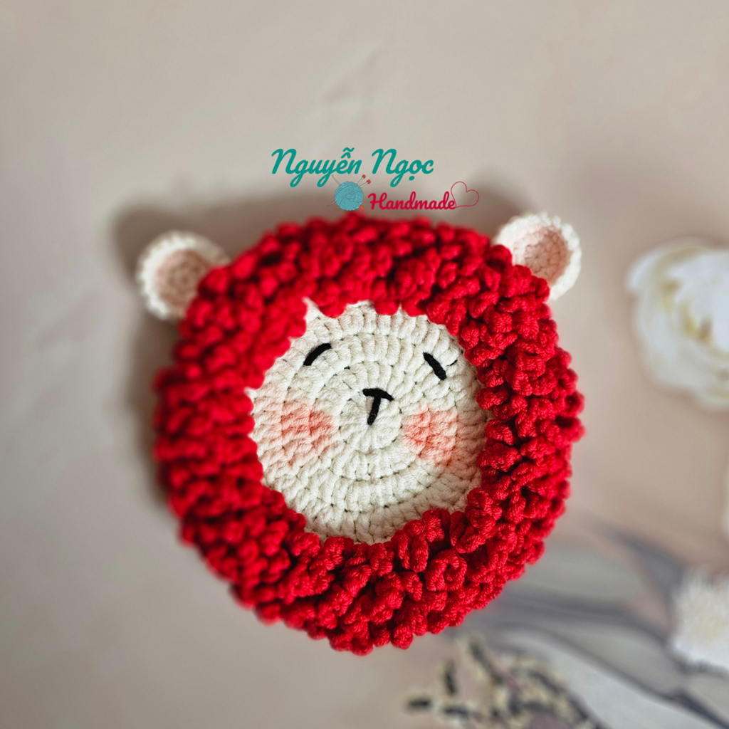 Miếng lót ly len handmade/ Đế lót ly mặt cừu len/ Lót ly bằng len handmade