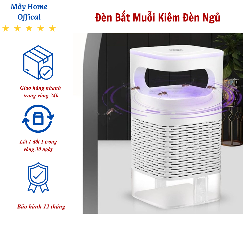   Hàng Loại 1   Đèn Bắt Muỗi Tự Động Máy Bắt Muỗi Thông Minh Không Mùi  – Hút Muỗi Bằng Quạt Gió Kiêm Đèn Ngủ 