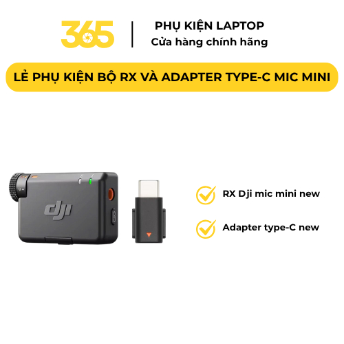 [365] Lẻ Bộ Thu RX DJI Mic Mini Và Adapter Type-C, Tách Lẻ Không Box Chính Hãng, Hàng New - Receiver