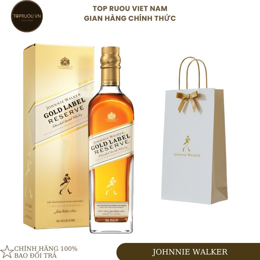 [TẶNG Túi Hãng] Hộp Qùa Tết Whisky Johnnie Walker Gold Label 750ml [Chính Hãng][Top Rượu VN]