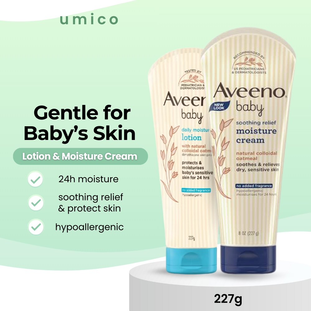 Aveeno Baby Kem dưỡng / Sữa dưỡng cho da khô và nhạy cảm Baby Daily Moisture Cream / Lotion 227g