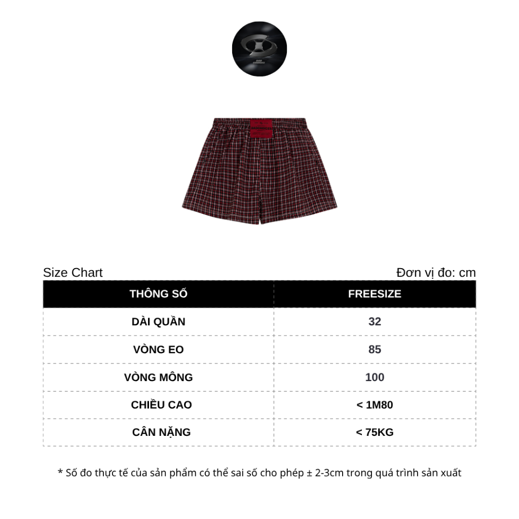 Bad Choices | Quần short đùi caro form ngắn mạc lưng đỏ | BigBuy360 - bigbuy360.vn
