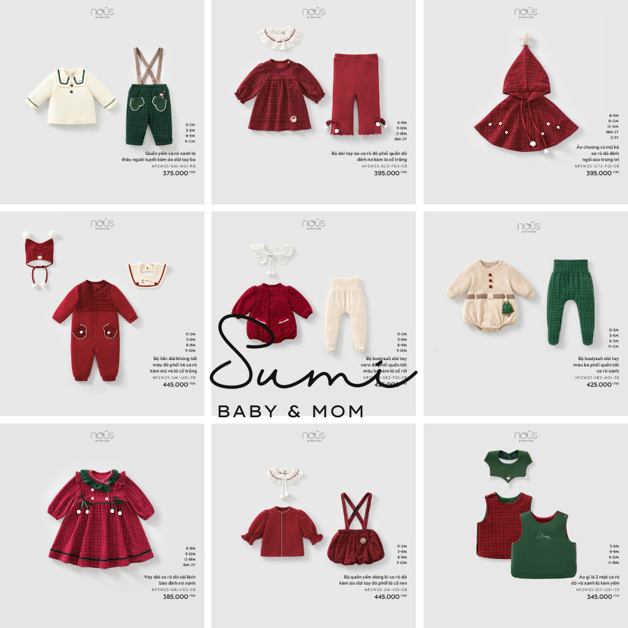 [NOEL 2025] Set Đồ Bộ, Body, Váy Nous Noel cho cả bé trai, bé gái nhiều mẫu