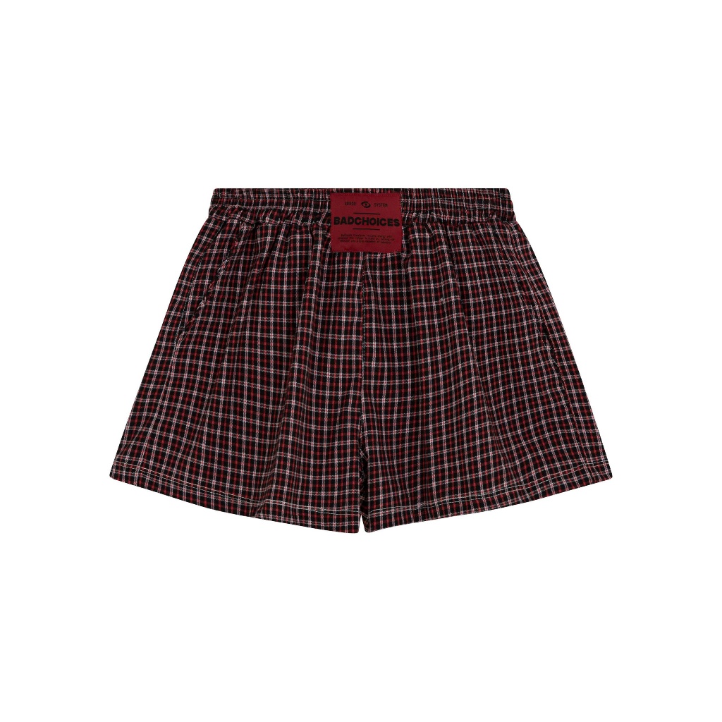 Bad Choices | Quần short đùi caro form ngắn mạc lưng đỏ | BigBuy360 - bigbuy360.vn