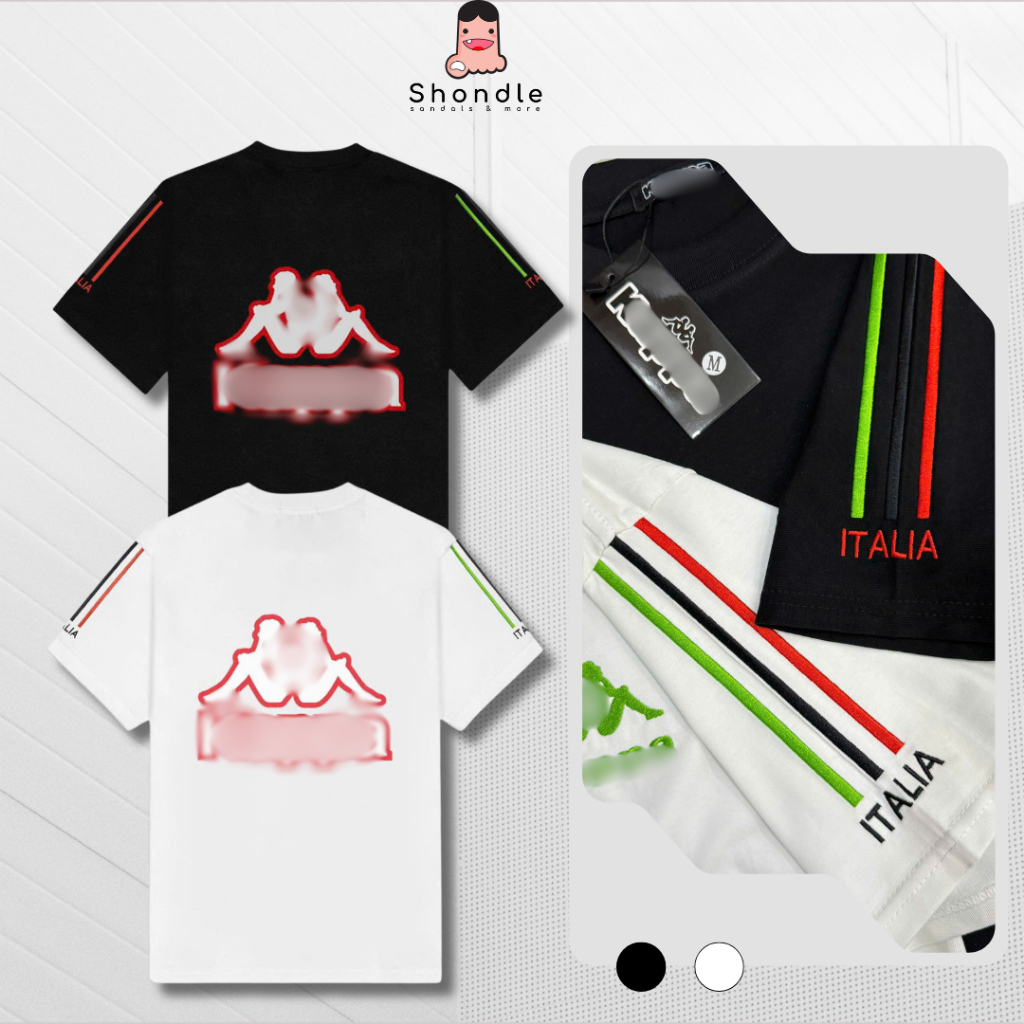 Áo Thun Kappa Thêu Sọc Tay Italia Cao Cấp Cotton 2 Chiều Dày Dặn Thoáng Mát Full Tag Shondle