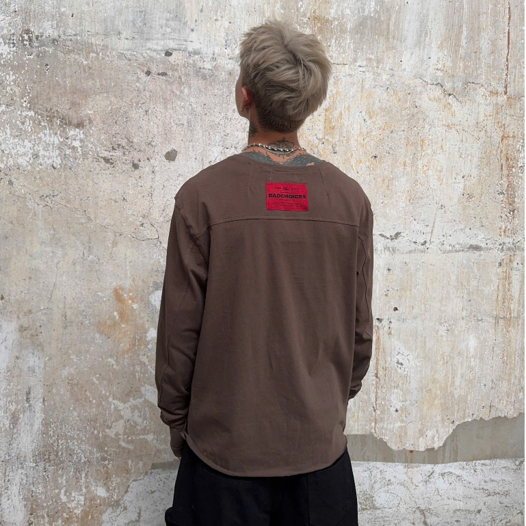 Bad Choices | Áo thun tay dài Xỏ Ngón CUT LINED vải cotton form fit | BigBuy360 - bigbuy360.vn