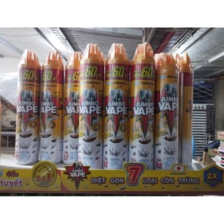 Bình xịt muỗi,côn trùng  jumbo diệt trừ hiệu quả muỗi vằn truyền bệnh sốt xuất huyết(600ml)