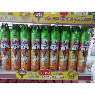 Bình xịt muỗi,côn trùng  jumbo diệt trừ hiệu quả muỗi vằn truyền bệnh sốt xuất huyết(600ml)