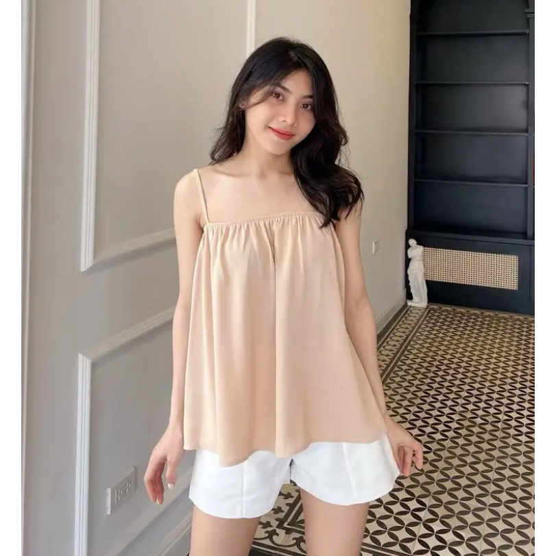 Áo 2 Dây Chun Ngực Nữ Co Giãn Tốt, Tôn Dáng, Chất Mềm Mịn Thoáng Mát | BigBuy360 - bigbuy360.vn