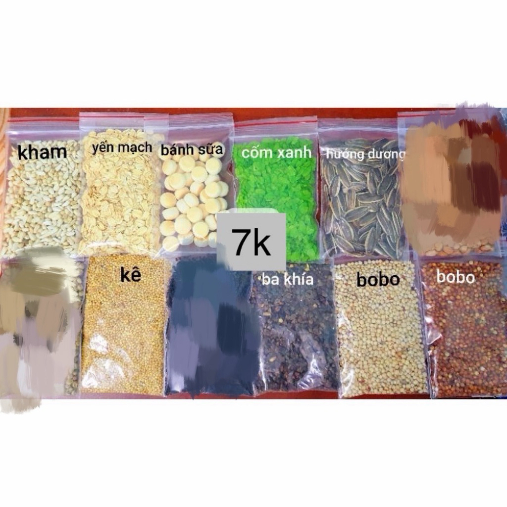 Combo thức ăn dặm hamster (7 loại 50gr)