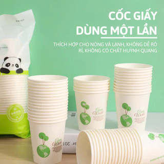  Set 100 Cốc Giấy Dùng 1 Lần Dung Tích 235ml Set Cốc Giấy Gấu Trúc Dùng 1 Lần Giá Sỉ Bịch 50 Cái 