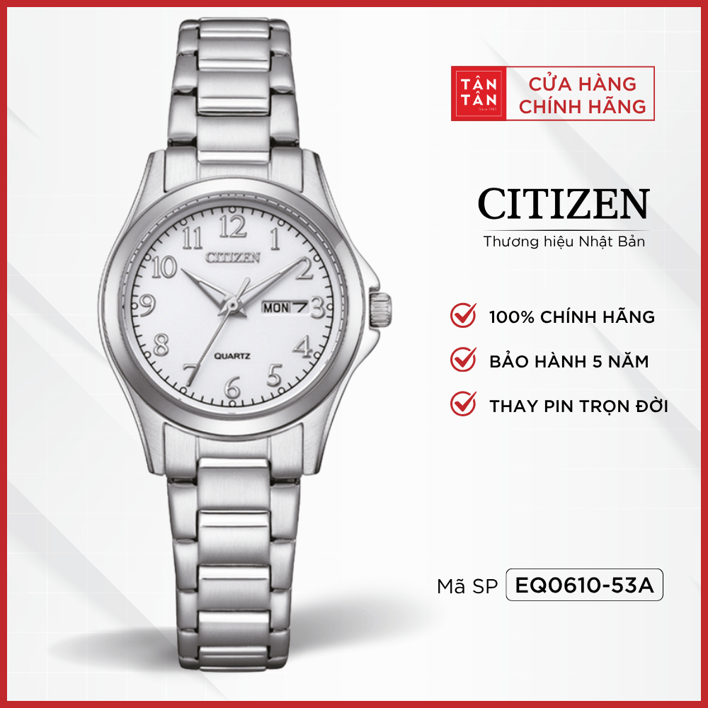 Đồng Hồ Nữ Citizen  EQ0610-53A Quartz 27.5mm - Đồng Hồ Tân Tân