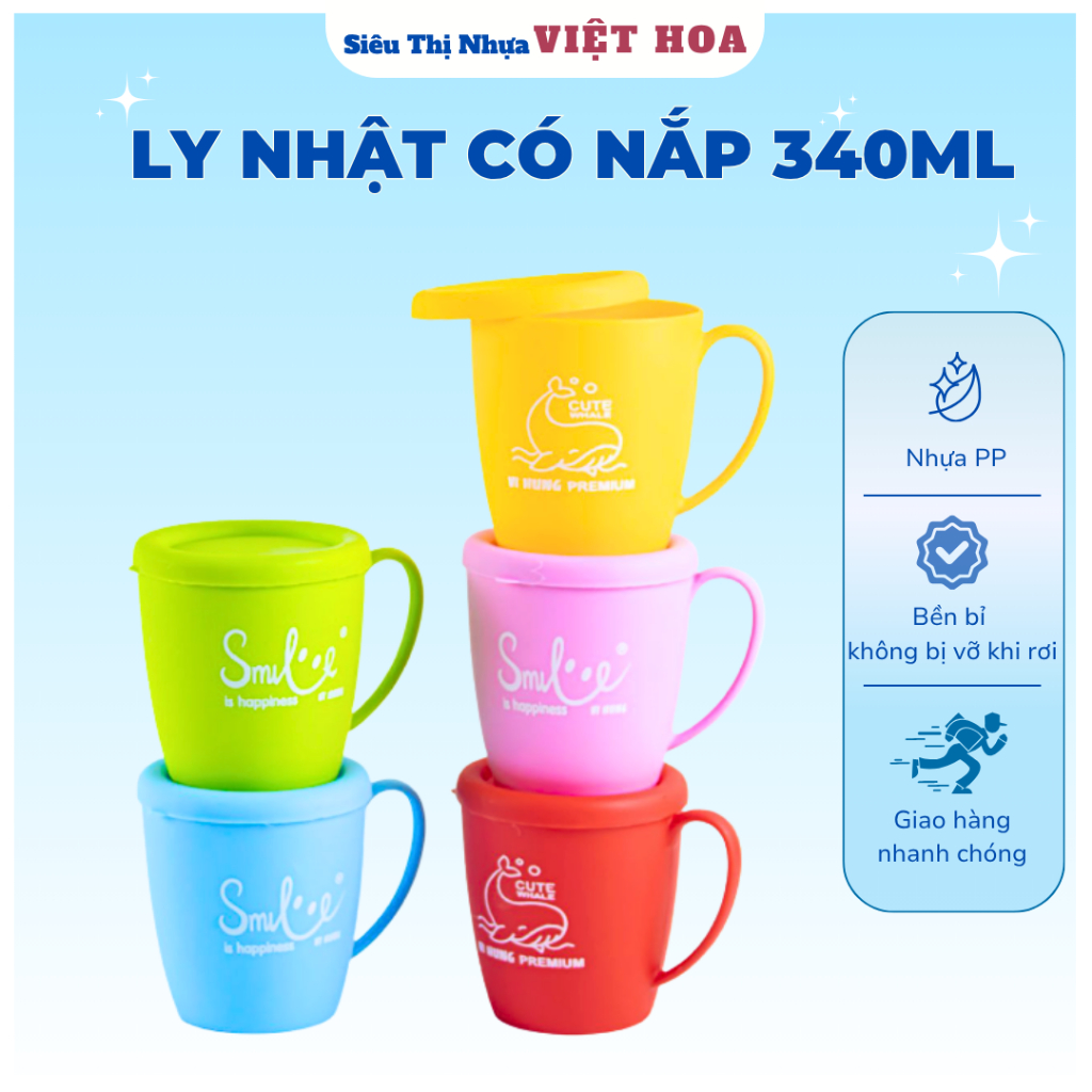 Ca Uống Nước, Ca Nhỏ Có Nắp Đậy Vệ Sinh, Ca Cho Bé Uống Nước Có Nắp, Ly Nhật Có Nắp 7964 - VHU