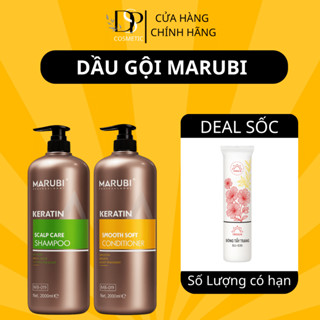  Cặp Dầu Gội Xả MARUBI Keratin 2000ML Giảm Rụng Tóc Kích Mọc Tóc Phục Hồi Tóc Hư Tổn 