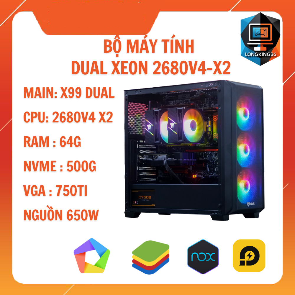 Bộ Máy Tính Chuyên Giả Lập Dual Xeon 2680V4