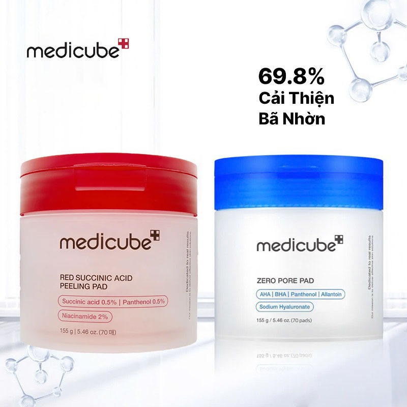 Toner pad chăm sóc lỗ chân lông MEDICUBE ZERO PORE PAD 2.0/Red Succinic Acid Pad 155g