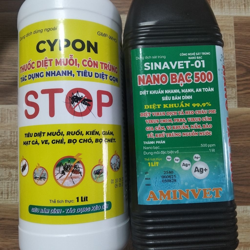 DIỆT TẢ CHÂU PHI CHO HEO: CYPON + NANO BẠC ( 1L)