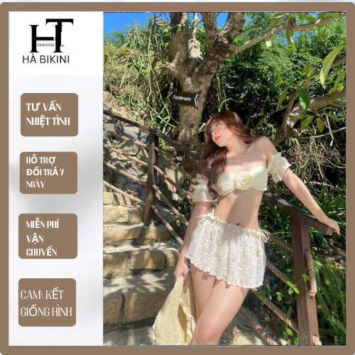 [ BKN 003 ]bikini đồ bơi đi biển ba món thiết kế  TRễ Vai sang chảnh, Hàng Cao Cấp | BigBuy360 - bigbuy360.vn