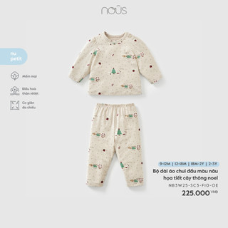  Nous Noel Baby Bộ quần áo dài tay petit mềm mịn in họa tiết giáng sinh bé trai bé gái từ 8.5-15kg BST T11 