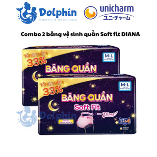  combo 2 gói Băng vệ sinh quần Soft Fit Diana – Băng Quần Ban Đêm 360° Chống Tràn Êm Mềm Không Xô Lệch mặc như quần lót 