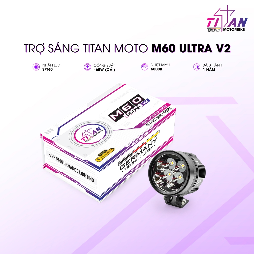 Đèn trợ sáng Titan Moto M60 Ultra v2