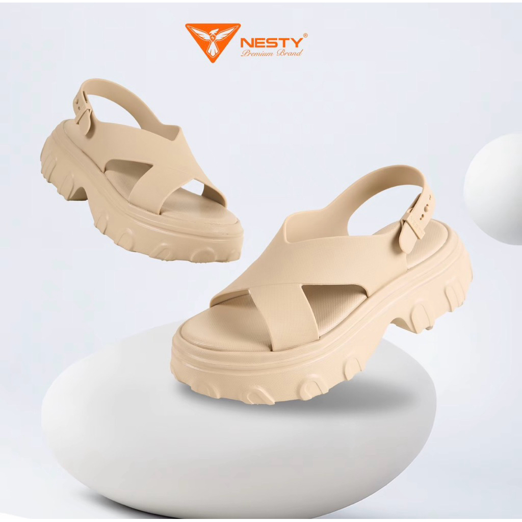 Dép Sandal Cao Cấp Nesty Thiết Kế Quai Chéo Đê Cao 6cm NE24