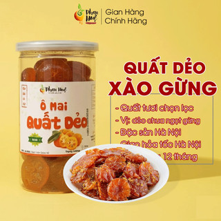  Ô mai quất tắc dẻo xào gừng hộp 100g 300g 500g Phan Huệ. Vị dẻo chua ngọt cay. Đặc sản Hà Nội 