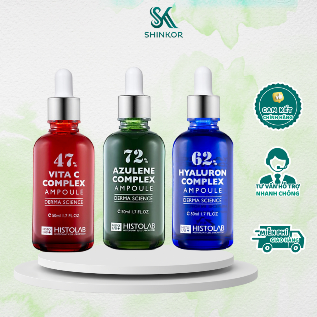Serum cấp ẩm, phục hồi ,dưỡng trắng HISTOLAB Hyaluron complex 62%/ 47% Vita C Complex/ 72%
