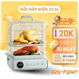Nồi Hấp Lẩu Điện 4 Tầng Bear 21.5L 8 Chế Độ Hấp, Lẩu, Hầm Bảo Hành Chính Hãng 18 Tháng DZG-P20W7