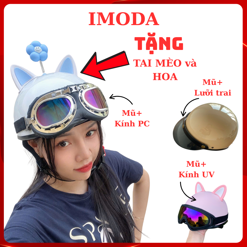 COMBO 2 Mũ Bảo Hiểm Nửa Đầu Freesize Chính Hãng Có Bảo Hành - Phụ Kiện Thời Trang Cho Nam Nữ, Mũ Đôi