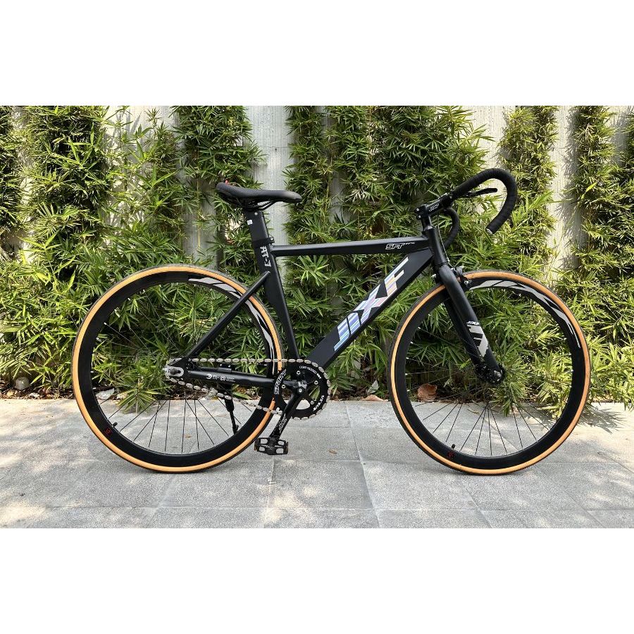 Xe đạp Fixed Gear Jifx AT7 khung nhôm bản dẹt, xích hạt đậu líp chết.