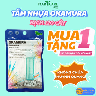   BỊCH 120C  Tăm Nhựa Nha Khoa OKAMURA Nhật Bản Cao Cấp - Tăm Xỉa Răng Làm Sạch Nhanh Chóng An Toàn 