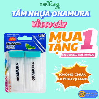   Vỉ 140 CÂY  Tăm Nhựa Nha Khoa OKAMURA Nhật Bản Cao Cấp - Tăm Xỉa Răng Làm Sạch Nhanh Chóng An Toàn 