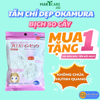   CHỈ DẸP  Tăm Chỉ Kẽ Răng Okamura Dr.Polir Nhật Bản Tăm Chỉ Nha Khoa Làm Sạch An Toàn - BỊCH 80 CÂY 