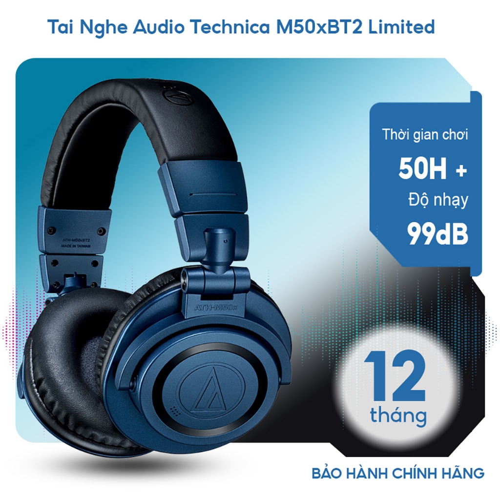 Tai Nghe Kiểm Âm Chuyên Nghiệp Audio Technica ATH-M50xBT2 Không Ko Dây Phiên Bản Cam Xanh Giới Hạn L