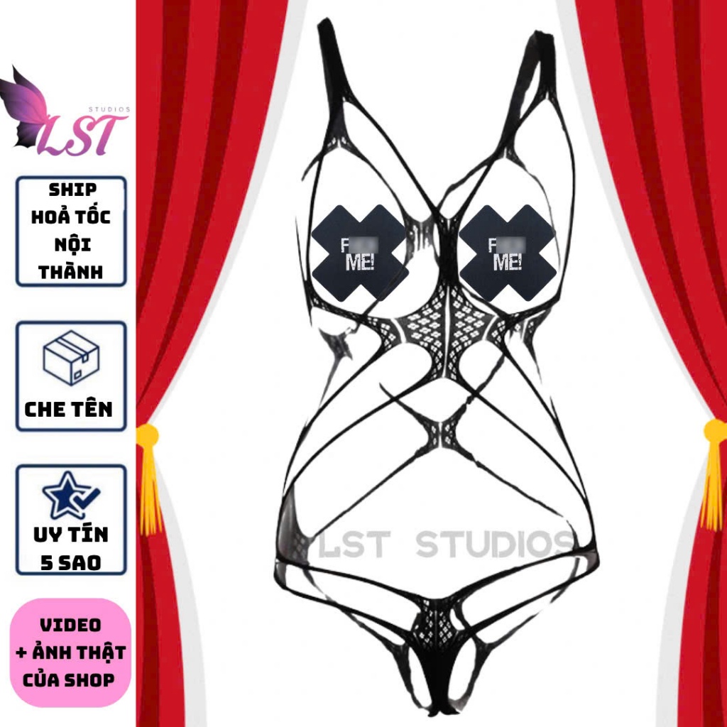 ME7549  [40-80kg] Body Lưới Đan Dây Hở Táo Bạo Gợi Cảm - Nội Y Mặc Nhà Quyến Rũ[HỎA TÔC+CHE TÊN]