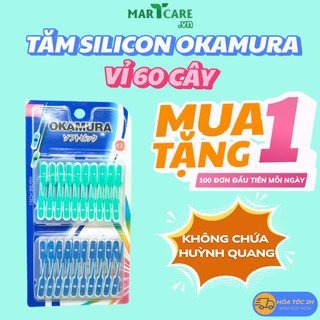   VỈ 60 CÂY  Tăm Nhựa Silicon OKAMURA Nhật Bản Cao Cấp - Tăm Xỉa Răng Siêu Mềm Làm Sạch Nhẹ Nhàng An Toàn 