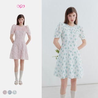 Đầm hoa OLV tay phồng phù hợp đi chơi Averie Fleur Dress nhiều màu trẻ trung