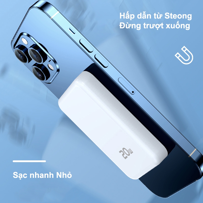 Dosen Pro Mini P3 Từ Tính Không Dây 10000mah 12000mAh 22.5W Sạc Nhanh Power Bank có nam châm thích hợp cho phone | BigBuy360 - bigbuy360.vn