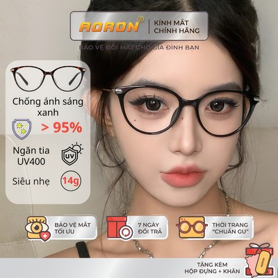 Kính Mắt Mèo Chống Ánh Sáng Xanh AORON Thời Trang Dành Cho Nam Và Nữ Gọng Dẻo Nhẹ Chống Tia UV AK267
