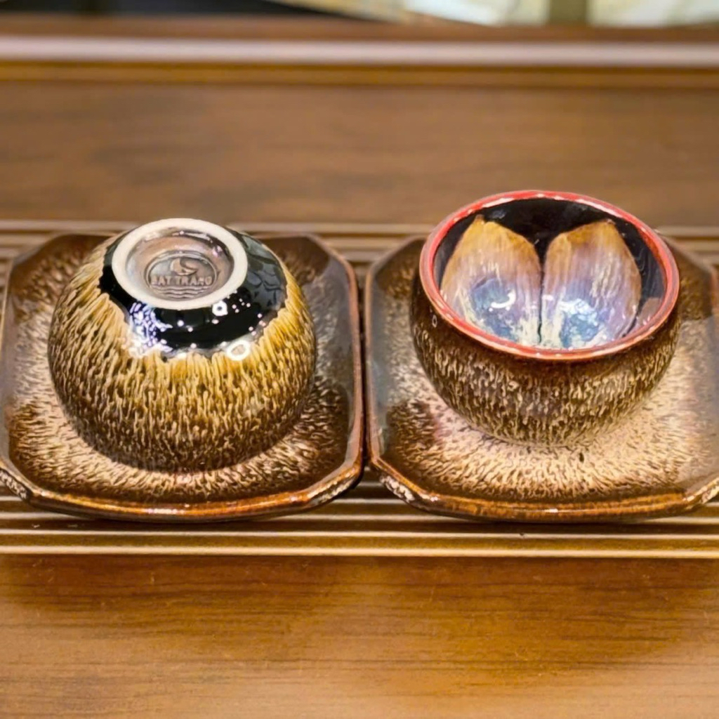 bộ ấm chén men hoả biến Bát Tràng kèm 7 đĩa | BigBuy360 - bigbuy360.vn