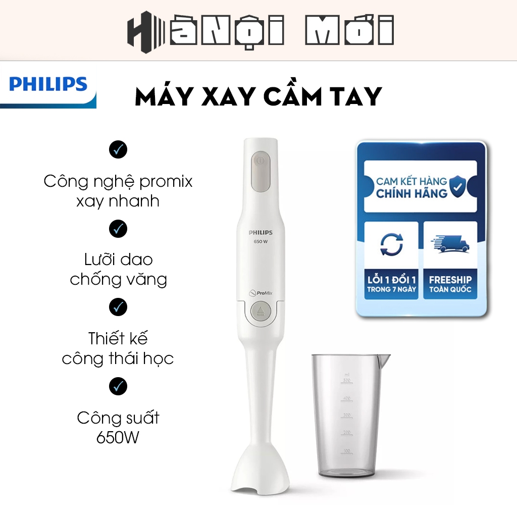 Máy Xay Cầm Tay Philips HR2531/00 Công Suất Lớn 650W - Máy Xay Thịt Đa Năng Cầm Tay Philips HR2537/0