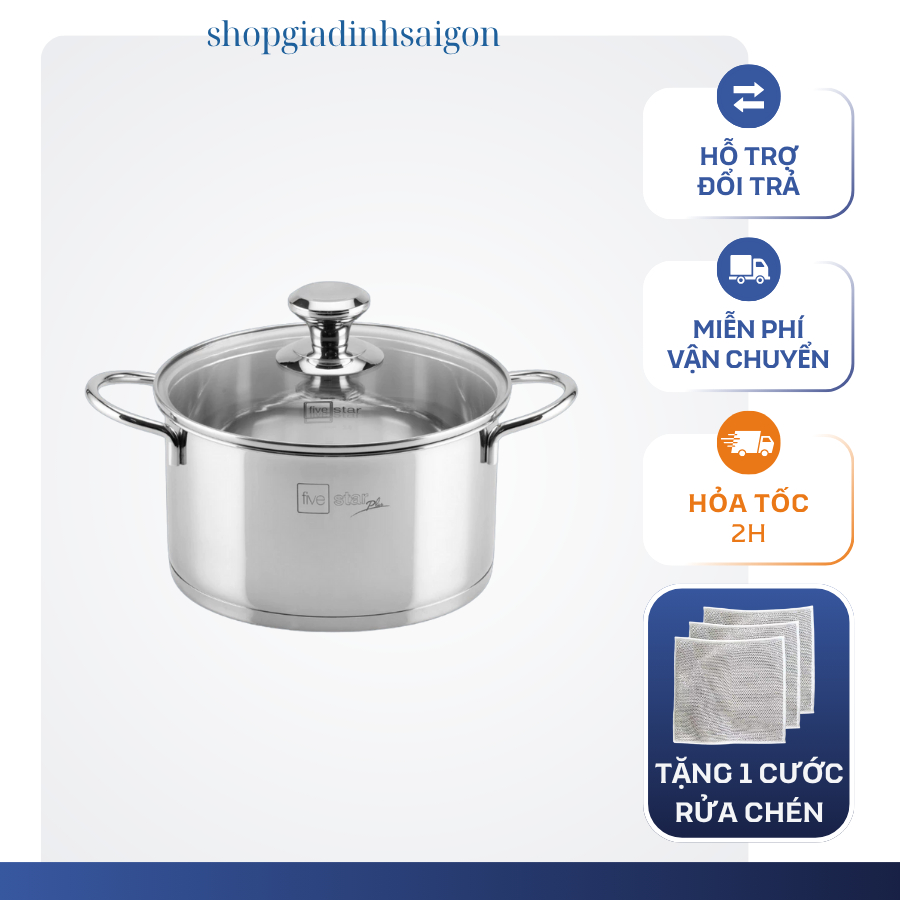 NỒI 3 ĐÁY INOX 316 THÂN ĐỨNG FIVESTAR CHÍNH HÃNG