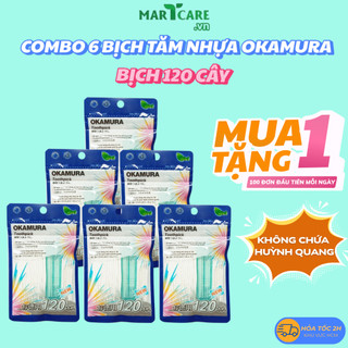   COMBO 6 BỊCH  Tăm Nhựa Nha Khoa OKAMURA Nhật Bản Cao Cấp Xỉa Răng Làm Sạch Nhanh An Toàn 120C BỊCH  