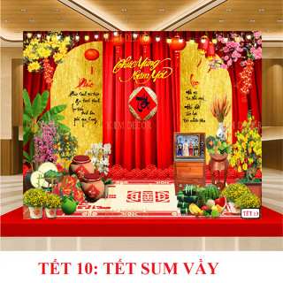  Tranh vải treo tường Tết Bính Ngọ 2026 khổ lớn phụ kiện trang trí Tết nguyên đán mẫu mới 2026 decor sự kiện TET01-REM1 