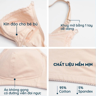 Áo Ngực Cho Bé Bú Cotton Mềm Mại Thoáng Mát Tiện Lợi Cho Mẹ Sau Sinh