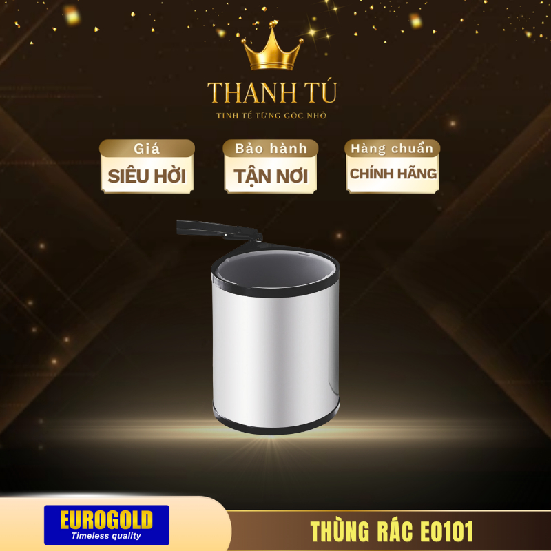 Thùng Rác Âm Tủ Inox Eurogold E0101 Cao Cấp – Dung Tích Phù Hợp, Gọn Nhẹ Và Tiện Ích