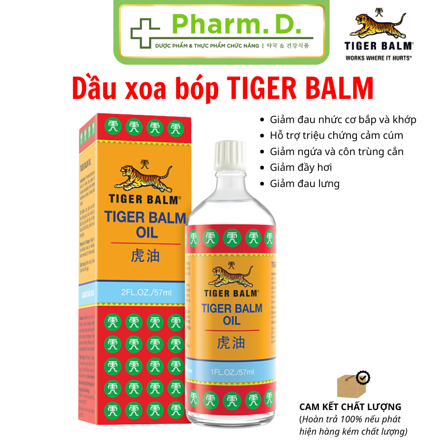 Dầu Tiger Balm, Tiger Balm Pain Relieving Liniment giảm mỏi cơ, đau và nhức cơ 57ml