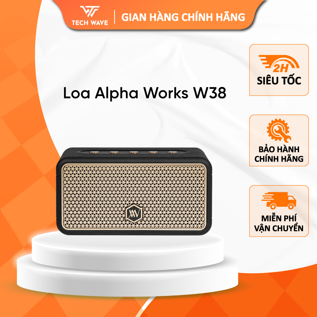 Loa Karaoke Alpha Works W38 – Bluetooth 5.0, Công Suất 600W, Pin 12h, Bass 40, Techwave
